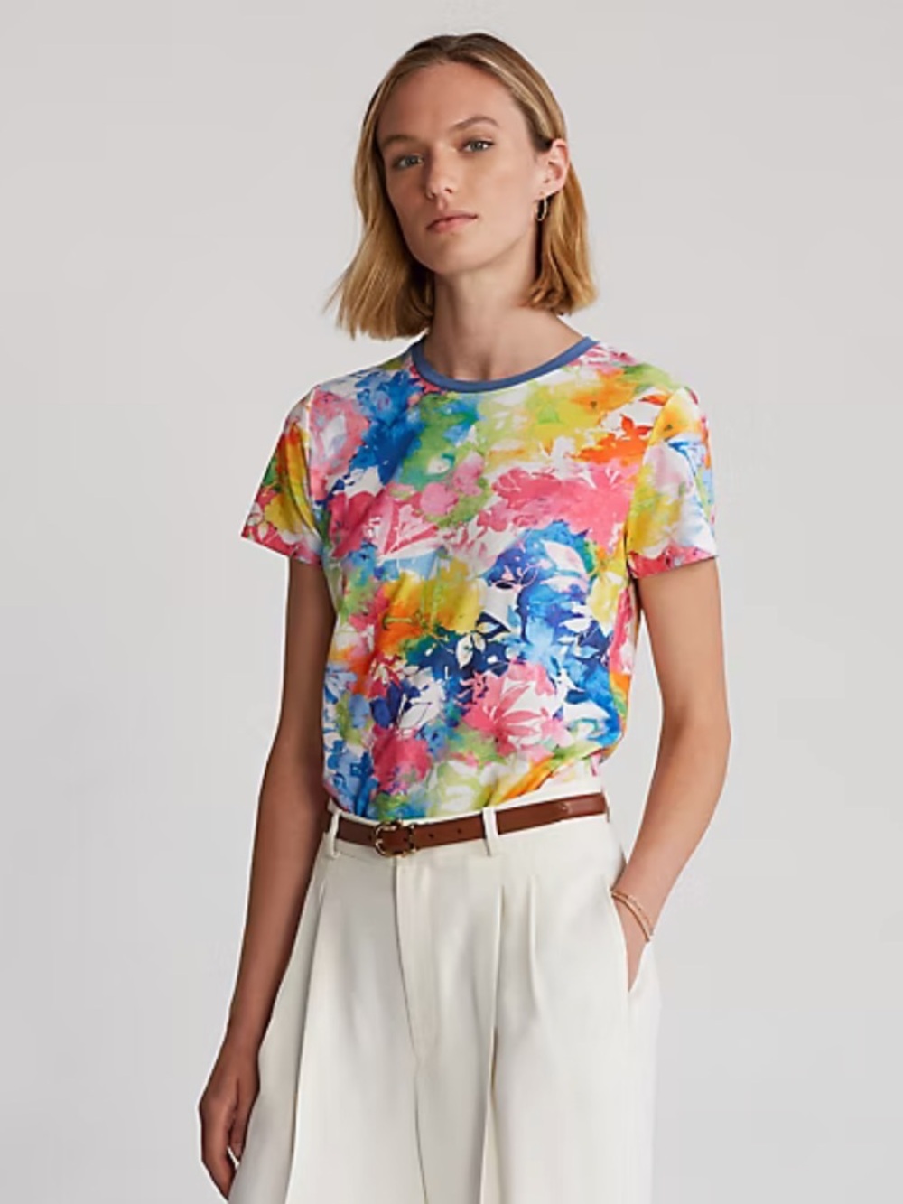 Ralph Lauren Golf Floral Performance Stretch Jersey Tee Small